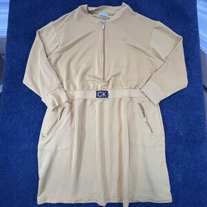 Calvin Klein Dress Womens 2XL Belted Half Zip Pullover Pockets Casual CK